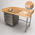 Thumbnail image #3 for Advance Tabco 60 x 30 Inch Wood Top Bakers' Table with 3-Drawer Left Stack and Stainless Steel Base