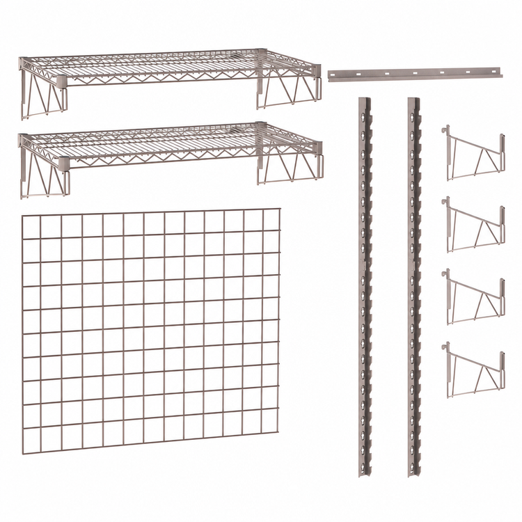 Product image #3 for SmartWall Wall-Mounted Shelving Station Base Kit with 24 x 36 Grid and 18 x 36 Shelves