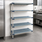 Thumbnail image #3 for Metro MetroMax 4 5AX317G4 24"W x 18"D x 74"H 5-Shelf Blue All-Polymer Add-On Shelving Unit