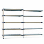 Thumbnail image #3 for Metro MetroMax 4 5AX367G4 60"W x 18"D x 74"H Blue 5-Shelf Add-On Open-Grid Polymer Shelving Unit