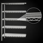 Thumbnail image #3 for Eagle Group EAGLEbrite A5-86-2142Z 5-Tier Add-On Wire Shelving Unit, 42"W x 21"D x 86"H, Zinc Finish