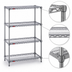 Thumbnail image #3 for Eagle Valu-Master 4-Tier Wire Shelving Starter Unit, 48 x 21 x 74 Inches, Pewter Gray Epoxy