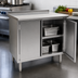 Thumbnail image #3 for Eagle Spec-Master Stainless Steel Enclosed Work Table with Cabinet Base, 48 x 30 Inches, 1-1/2 Inch Rear Up-Turn