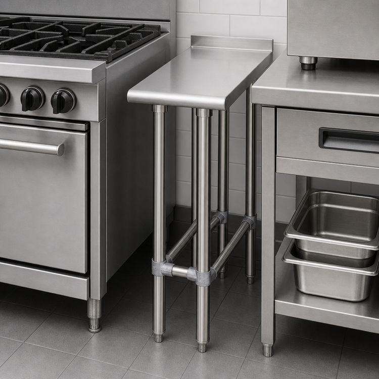 Product image #3 for Sapphire Manufacturing 18" x 24" Stainless Steel Equipment Filler Table with 1-1/2" Rear Up-Turn