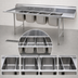 Thumbnail image #3 for Eagle Group 414 Series Coved Corner Four-Compartment Sink with Double 18-Inch Drainboards