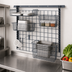 Thumbnail image #3 for Quantum Store Grid Medium-Duty Wall-Mounted Shelving Starter Kit with Shelves, Baskets, and Hooks