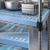 Thumbnail image #3 for QuadPlus 54 x 24 Inch Louvered Blue Polymer Shelf Mat with Chrome Wire Quad-Adjust Frame