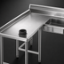Thumbnail image #3 for Eagle Group 60 Inch Left-Hand Island Soiled Dishtable with 20 x 20 x 5 Pre-Rinse Sink, 16 Gauge 304 Stainless Steel