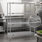 Thumbnail image #3 for Red-i-Pak 4-Tier Wire Shelving Unit with QuadTruss Shelves, 48" W x 18" D x 74" H, Chrome Finish