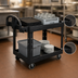 Thumbnail image #3 for Rubbermaid Commercial Products Heavy Duty 2-Shelf Polypropylene Utility Bus Cart, 44 x 25-1/4 x 39 Inches, 500 lb Capacity, Black