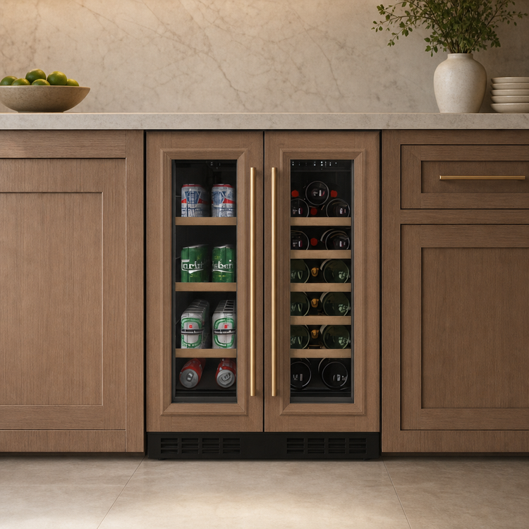 Product image #4 for KoolMore Reserve 24-Inch Panel-Ready Dual-Zone French Door Under-Counter Wine Cooler