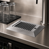 Thumbnail image #3 for Perlick C18000 Series Stainless Steel Surface-Mount Drip Tray Trough with Beveled Edge and Removable Louvered Glass Rack