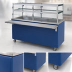 Thumbnail image #3 for Dinex DXPR6CM 6-Pan Mobile Refrigerated Cold Food Unit, Full-Size Pans, Self-Contained, 96-Inch