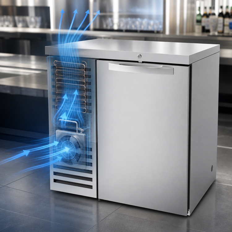Product image #3 for True 32-Inch Single-Section Stainless Steel Refrigerated Back Bar Cooler with Solid Locking Door