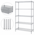 Thumbnail image #3 for Quantum Stationary Wire Shelving Starter Kit, 42W x 24D x 86H, 5 Shelves, Chrome Plated