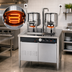 Thumbnail image #3 for Groen Electric Double 20-Quart Hand-Tilt Kettle Cabinet Assembly with 36-Inch Stainless Steel Base