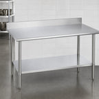 Thumbnail image #3 for Duke Manufacturing 314S-3030-5R Stainless Steel Corner Work Table, 30 x 30 Inches, 5-Inch Riser, 14-Gauge 300 Series Top, Undershelf