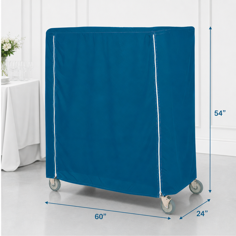 Product image #3 for Metro 60 x 24 x 54-Inch Mariner Blue Nylon Banquet Cart Cover