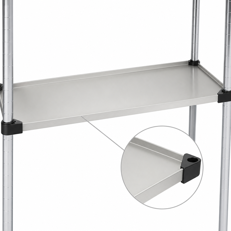 Product image #3 for Metro Super Erecta 48" W x 21" D Flat Solid Stainless Steel Shelf with Raised Ship's Edge