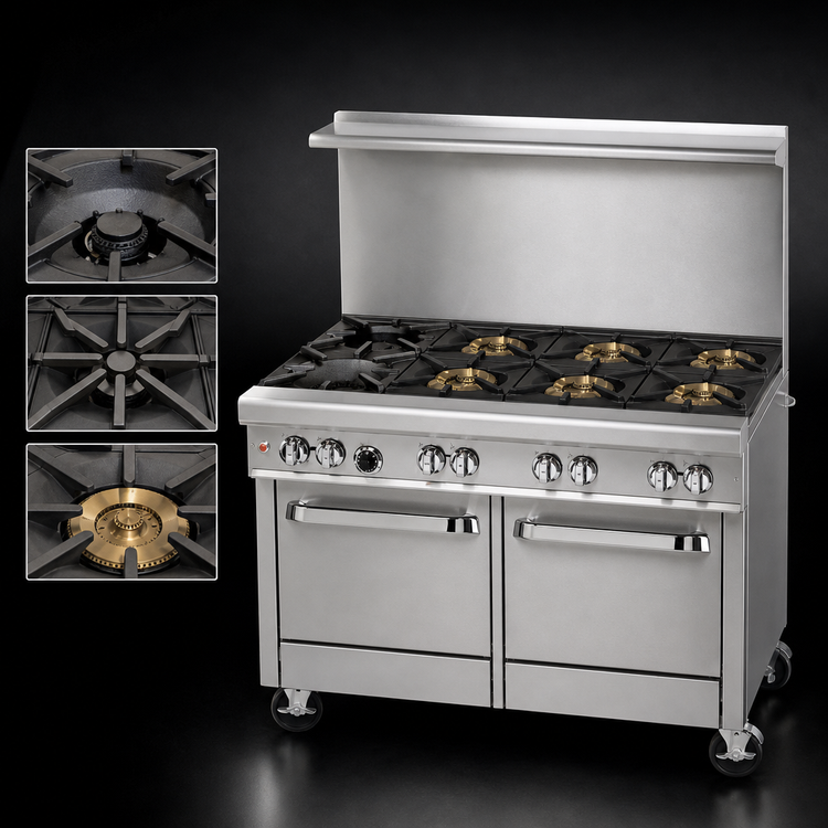 Product image #3 for Southbend Ultimate 48-Inch Gas Restaurant Range with 6-Burner Top, Standard Oven and Cabinet Base