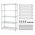 Thumbnail image #3 for Quantum Chrome-Plated Wire Shelving Starter Kit, 42 in. W x 21 in. D x 54 in. H, 5 Shelves