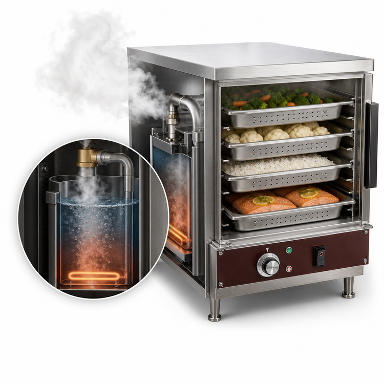 Product image #3 for Southbend Steam R18A-4 Electric Countertop Convection Steamer, 1 Compartment, 4-Pan Capacity