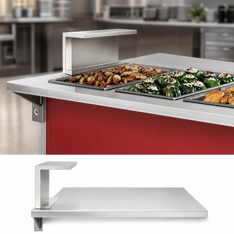 Product image #3 for Vollrath 4-Series Signature Server Stainless Steel Countertop Plate Rest, Left Side, 28-Inch Wide