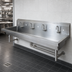 Thumbnail image #3 for BK Resources Four-Station Wall-Mounted Commercial Hand Wash Sink, 96 Inch Wide, 8 Inch Deep Bowl