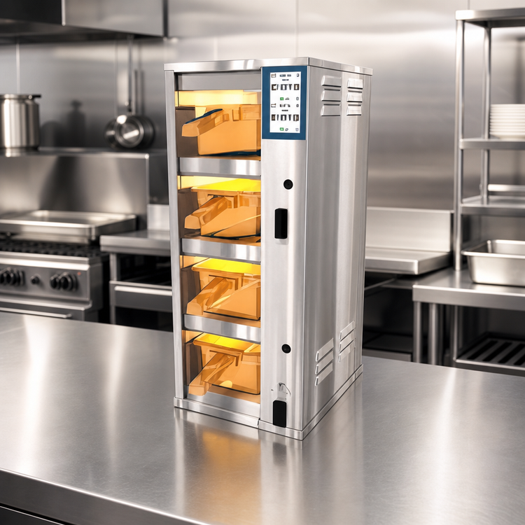 Product image #3 for Duke ReadyFlex RFHU-41-4 4-Compartment Narrow Hot Holding Cabinet with Touchscreen Controls