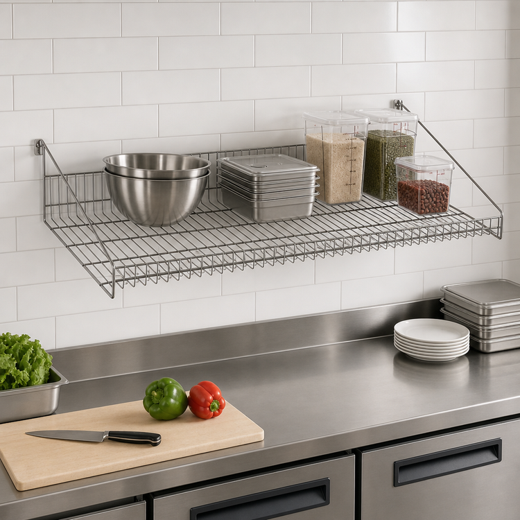 Product image #3 for Metro SmartWall 36-Inch x 18-Inch Wall-Mounted Grid Shelf with Retaining Edge