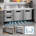 Thumbnail image #3 for Hoshizaki Steelheart 72-Inch Three-Section Mega Top Prep Refrigerator with 2 Doors and 2 Drawers