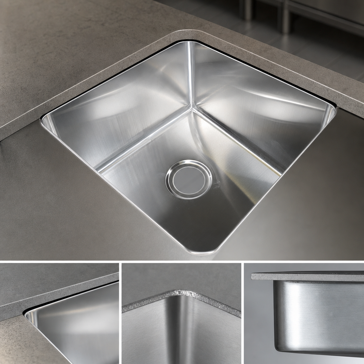 Product image #3 for John Boos Weld-In Undermount 1-Compartment Stainless Steel Sink