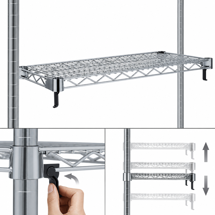 Product image #3 for Metro Super Erecta Super Adjustable Wire Shelf, 30"W x 18"D, Stainless Steel Finish