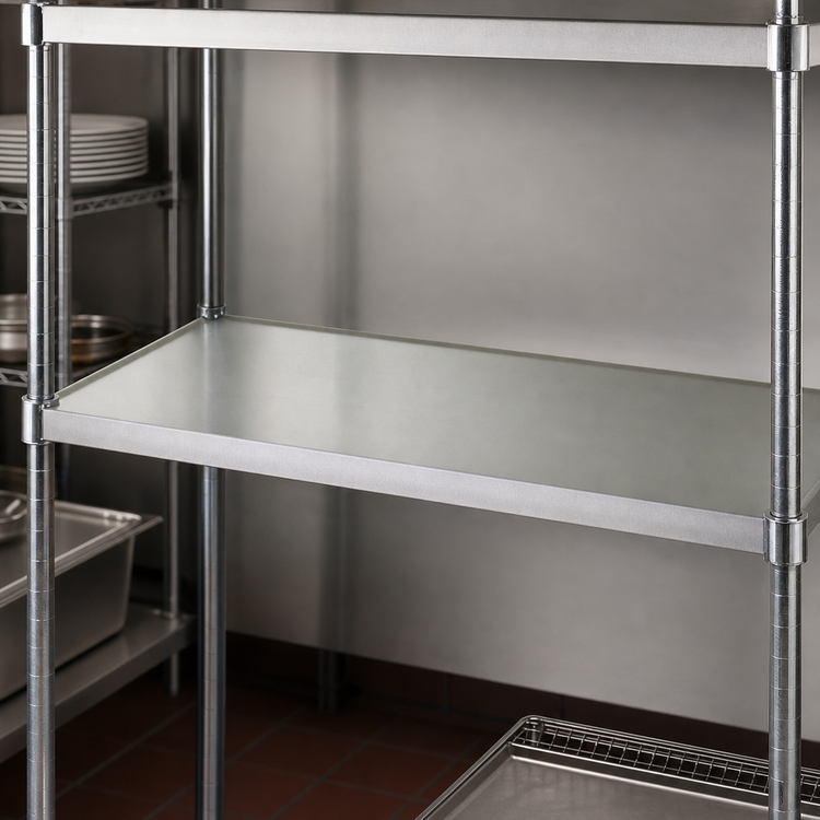 Product image #3 for Eagle Group 36-Inch x 21-Inch Solid Galvanized Shelf with Marine Edge, 600 lb Capacity