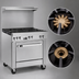 Thumbnail image #3 for Ultimate 36-Inch Commercial Gas Restaurant Range with 2 Open Burners, 24-Inch Griddle, Cabinet Base and Hi-Shelf