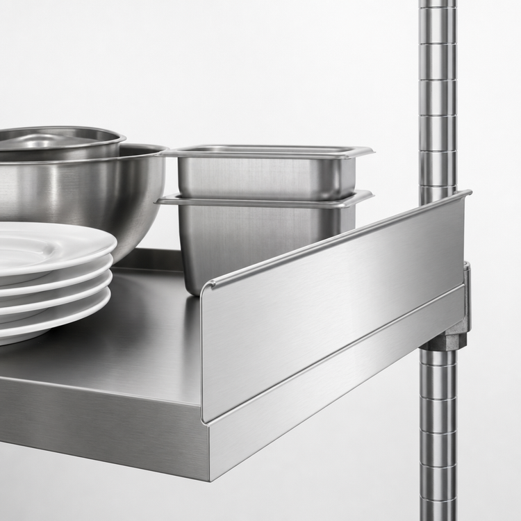 Product image #3 for Metro Super Erecta 42-Inch x 4-Inch Stainless Steel Shelf Ledge for Solid Shelves