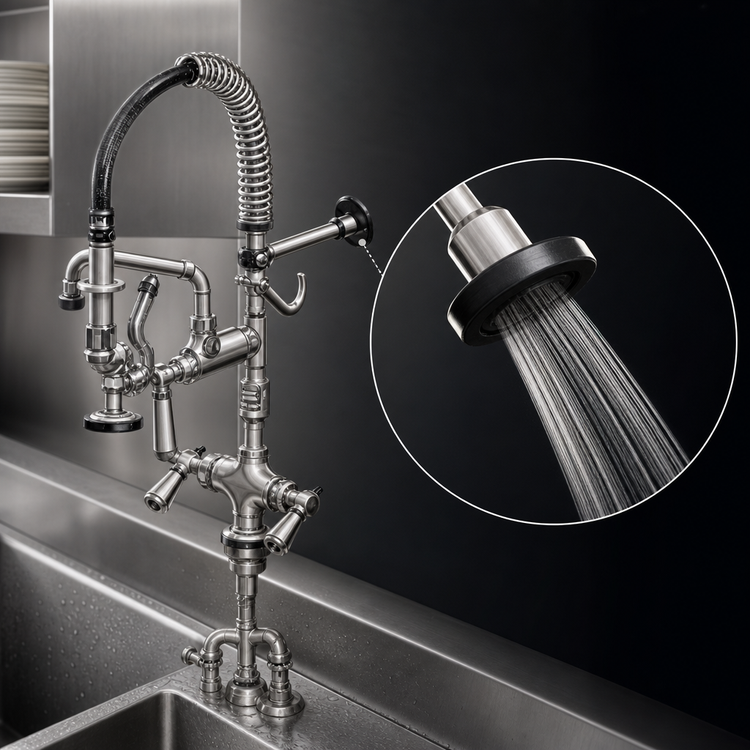 Product image #3 for T&S Brass Mini Pre-Rinse Unit with 6-Inch Swing Nozzle and Low-Flow Spray Valve