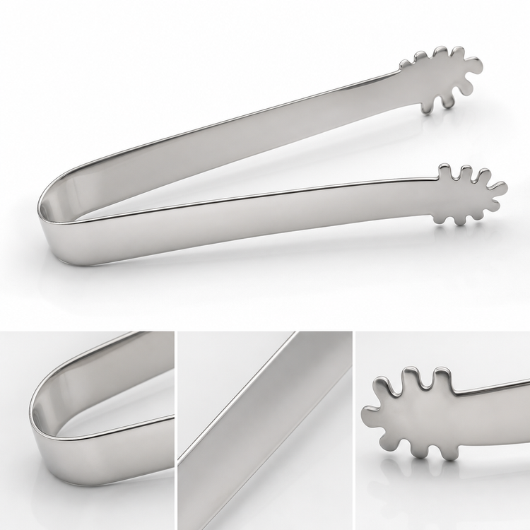 Product image #3 for Carlisle 5-3/4-Inch One-Piece Ice Tong, 18/8 Stainless Steel, Mirror-Polished Finish
