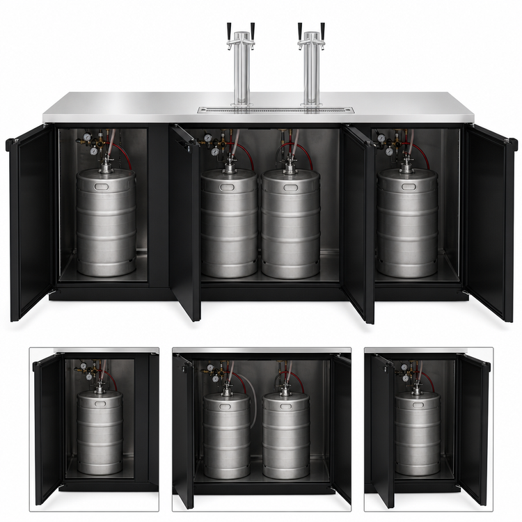 Product image #3 for Hoshizaki Three-Section Direct Draw Draft Beer Cooler, 80-Inch, 4 Half-Keg Capacity