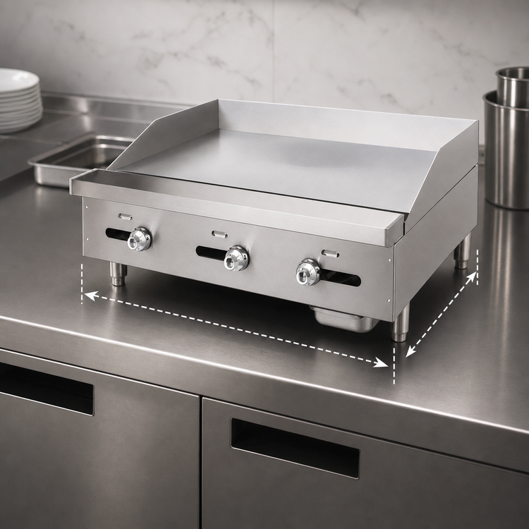Product image #3 for Comstock-Castle Castle Series Countertop Gas Griddle with 24 x 24 Inch Polished Steel Plate