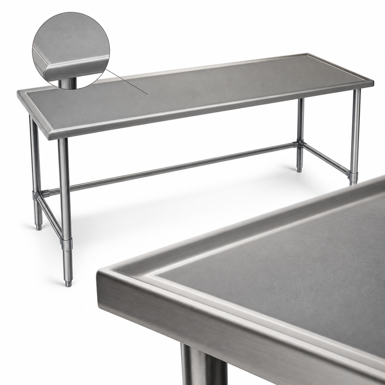 Product image #3 for Spec-Master Marine Series Stainless Steel Work Table with Marine Edge, 108 x 36 Inches