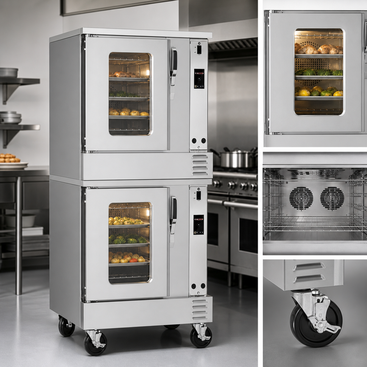 Product image #3 for Southbend Platinum Double Deck Half-Size Electric Convection Oven, 7.5 kW Per Deck, Touch Controls, Ventless, Standard Depth