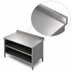 Thumbnail image #3 for John Boos EBOS6R5-3060 60-Inch x 30-Inch Stainless Steel Open-Front Work Table with 16-Gauge Top, 5-Inch Backsplash and Undershelf