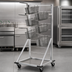 Thumbnail image #3 for New Age Mobile Fry Basket Rack, Aluminum, 27-Basket Capacity, 24-1/2