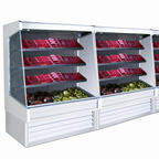 Thumbnail image #3 for Howard-McCray Ovation Series R-OM30E-8-LED 99-Inch White Meat Open Merchandiser, 3-Tier LED Shelves, Remote-Refrigeration-Ready