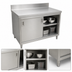 Thumbnail image #3 for Omcan USA 48 x 30 x 36-Inch Stainless Steel Enclosed Work Table with Sliding Doors and 6-Inch Backsplash