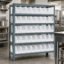 Thumbnail image #3 for Quantum Heavy-Duty Galvanized Stationary Wire Shelving Unit, 36 in. x 18 in. x 39 in., 5 Shelves with 32 Clear Bins
