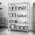 Thumbnail image #3 for EAGLEbrite 72 Inch Wide x 24 Inch Deep x 74 Inch High 4-Tier Stationary Wire Starter Shelving Unit, Zinc Finish