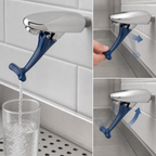 Thumbnail image #3 for T&S Brass B-1204 Wall-Mount Push-Back Self-Closing Glass Filler Faucet with Adjustable Flow Control, Dark Blue Arm