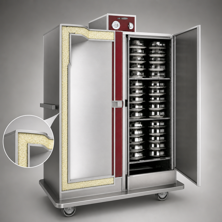 Product image #3 for EquaHeat Mobile Insulated Double-Door Electric Banquet Cabinet for Pre-Plated Food, 120 Covered Plate Capacity